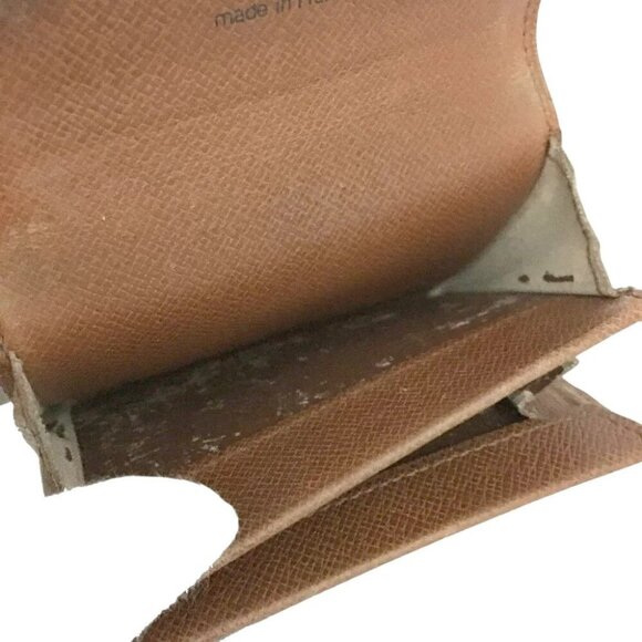186152BO (L1) Louis Vuitton Wallet Coin Case Porte Monnaie Plat Brown Monogram - Picture 7 of 9